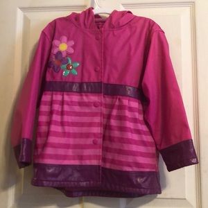 Pink and purple girls raincoat